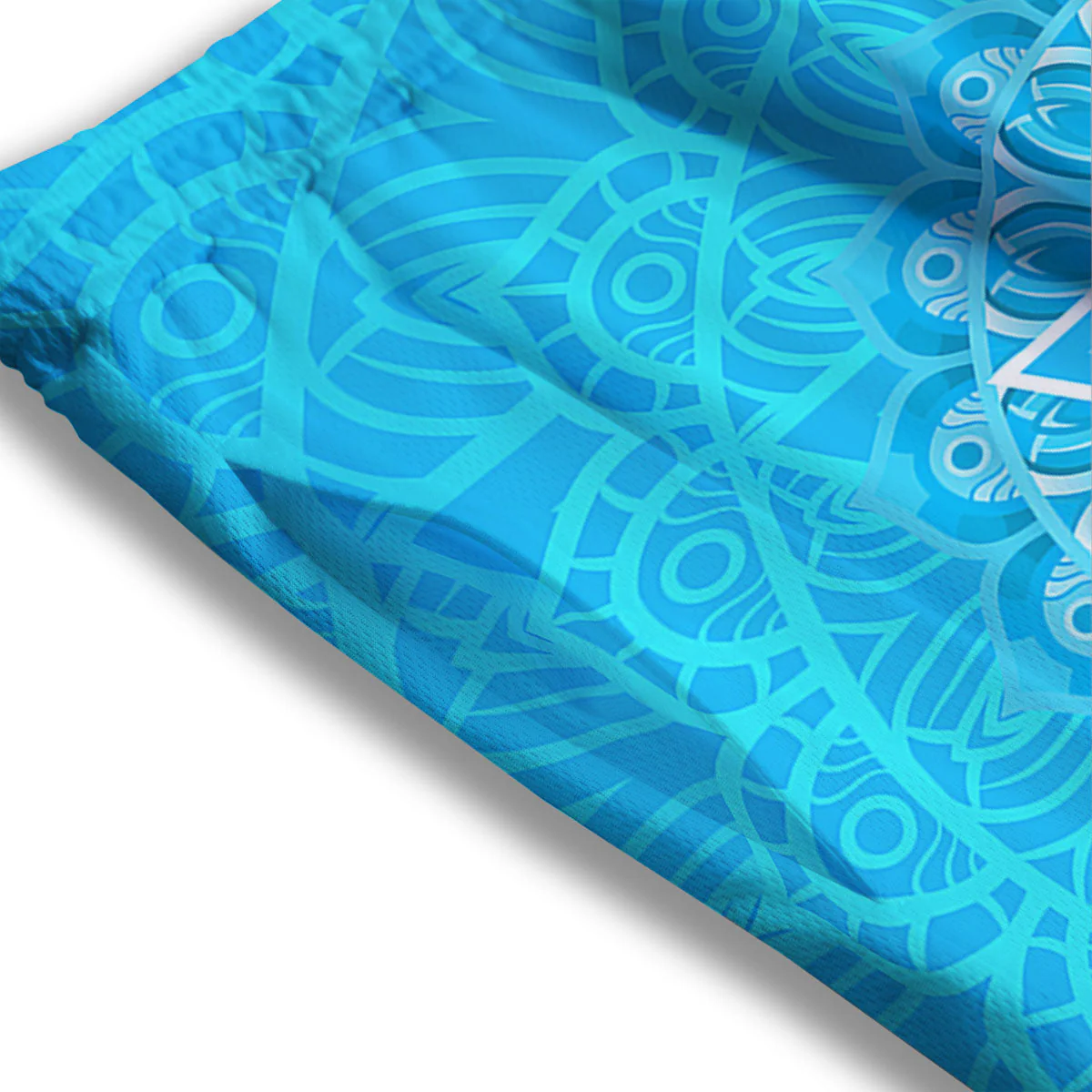 Symbol Vishuddha Chakra Print Mesh Shorts - Image 3