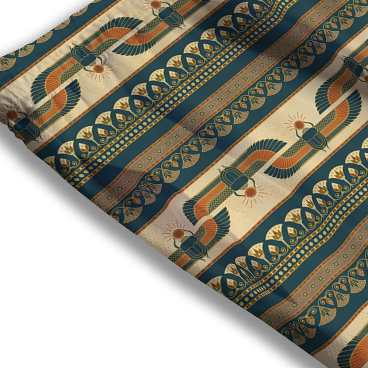 Symbols Of Ancient Egypt Print Pattern Mesh Shorts - Image 3