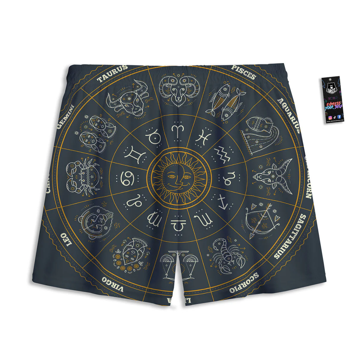 Symbols Zodiac Astrology Print Mesh Shorts - Image 2