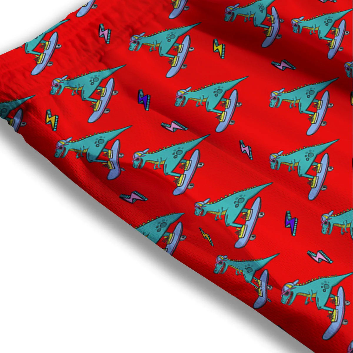 T-Rex Cute Dino Print Pattern Mesh Shorts - Image 3
