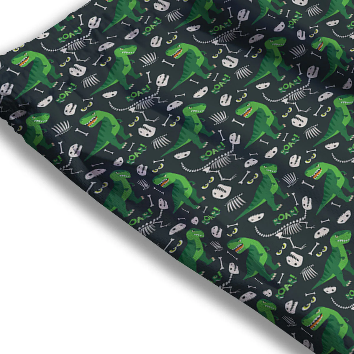 T-Rex Dinosaur Cute Green Print Pattern Mesh Shorts - Image 3