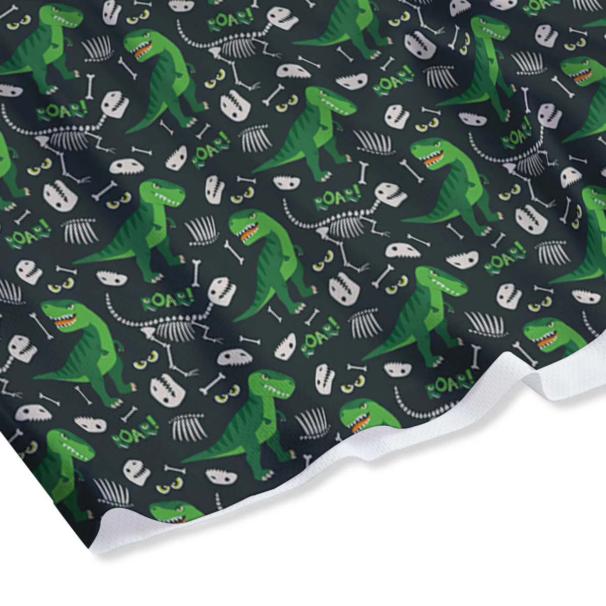 T-Rex Dinosaur Cute Green Print Pattern Mesh Shorts - Image 4