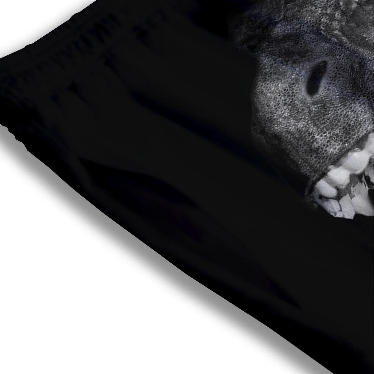 T-Rex Dinosaur White And Black Print Mesh Shorts - Image 3