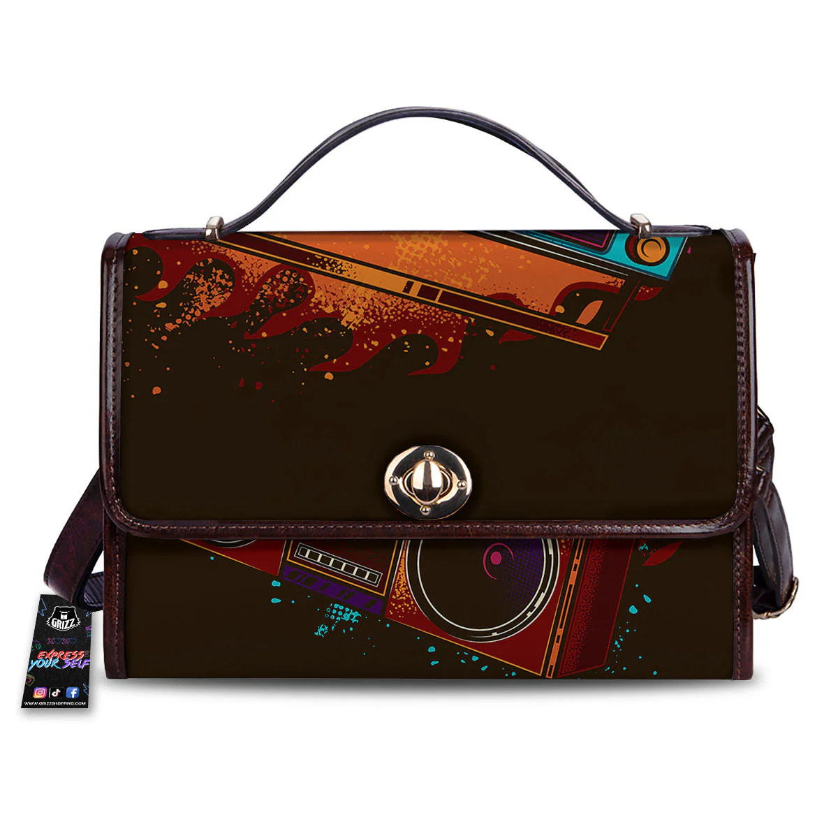 Tape Old Cassette Print Women's Satchel Bag