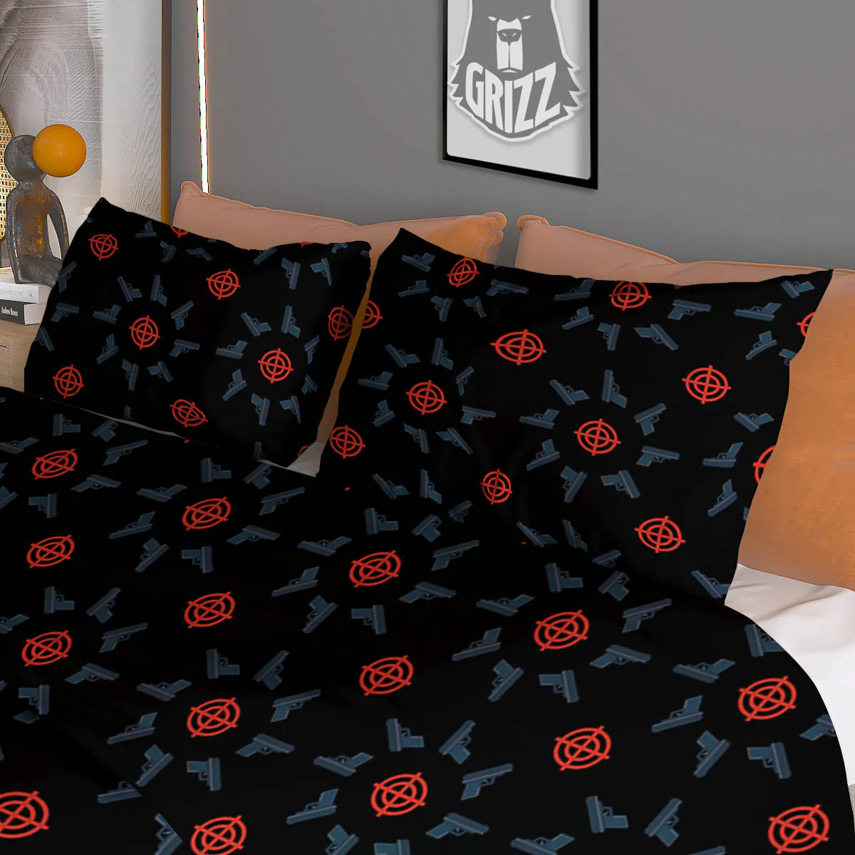 Target Bullseye Print Pattern Duvet Cover Bedding Set - Image 3