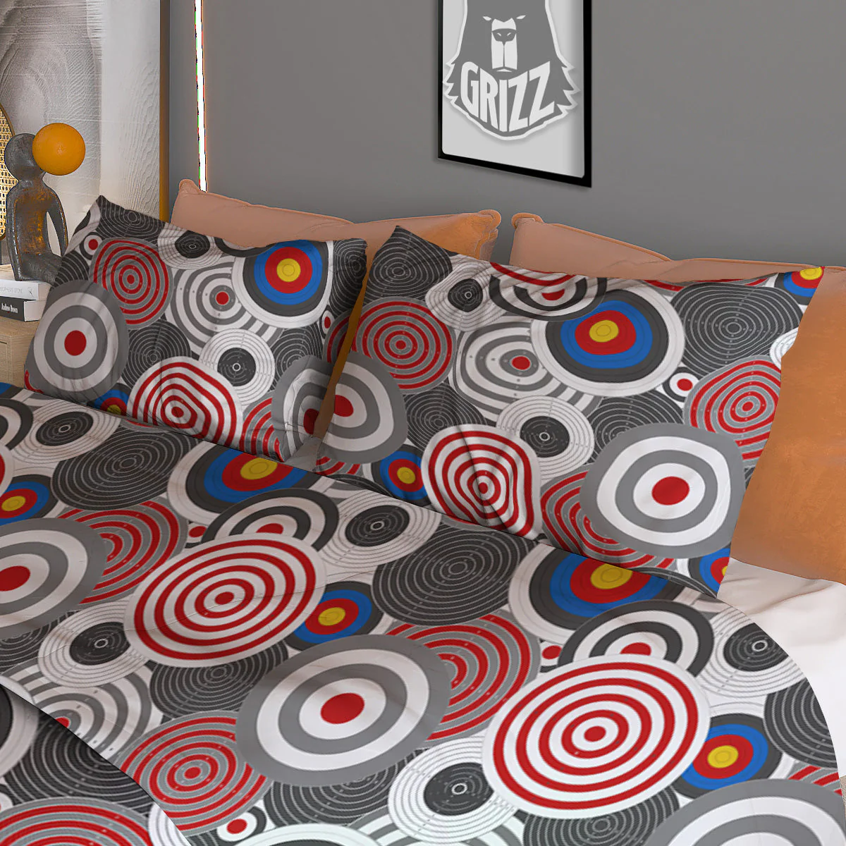 Target Darts Board Game Print Pattern Duvet Cover Bedding Set - Image 3