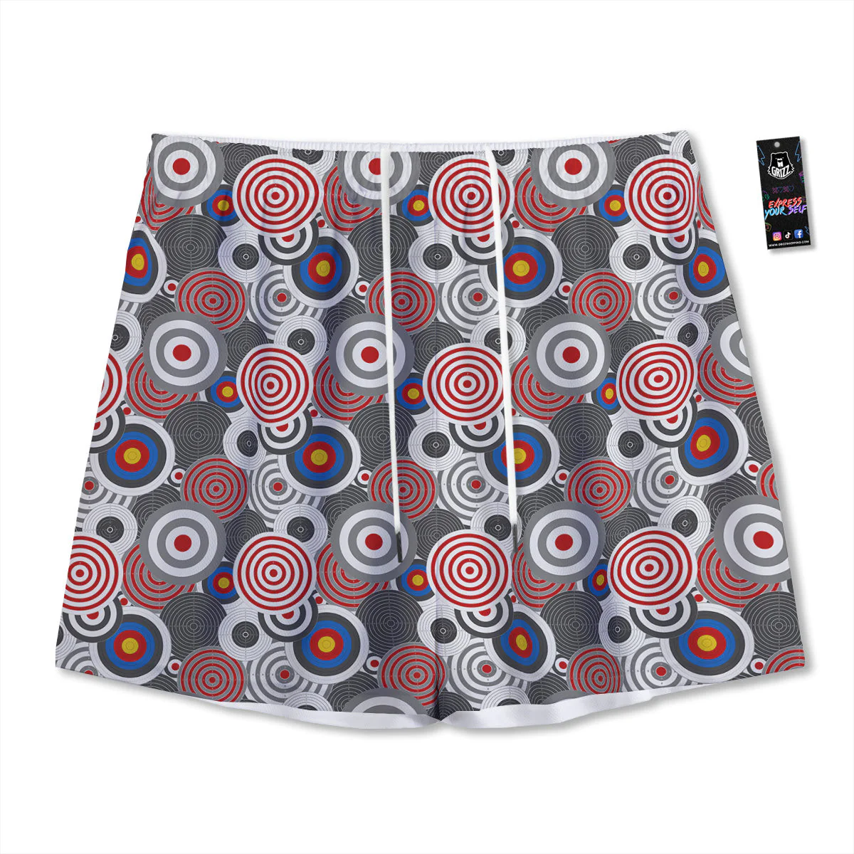 Target Darts Board Game Print Pattern Mesh Shorts