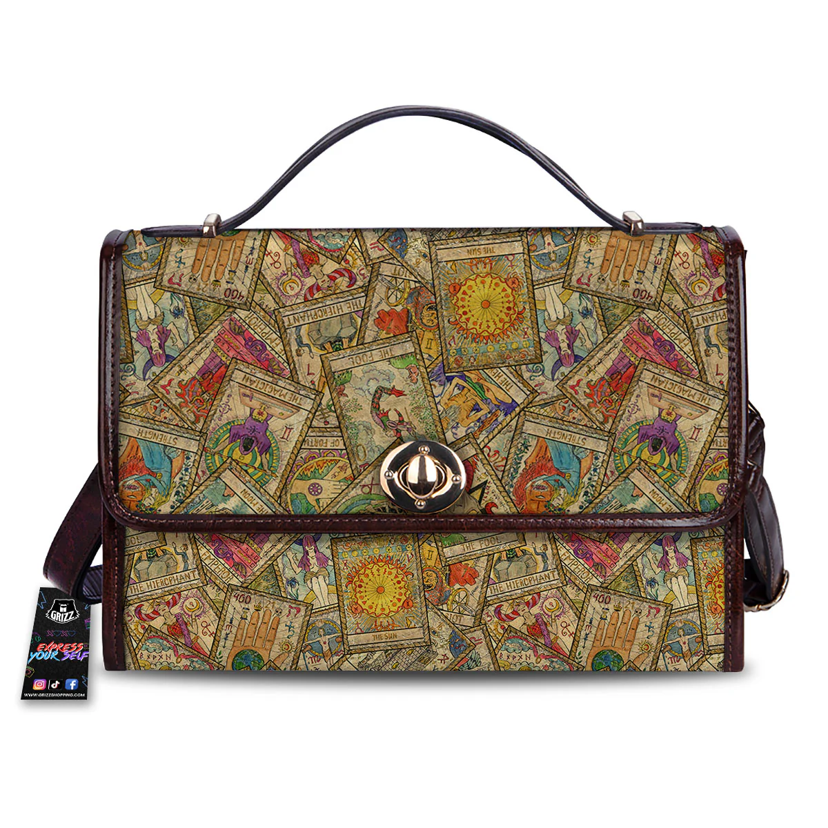 Tarot Card Wicca Vintage Print Pattern Women's Satchel Bag