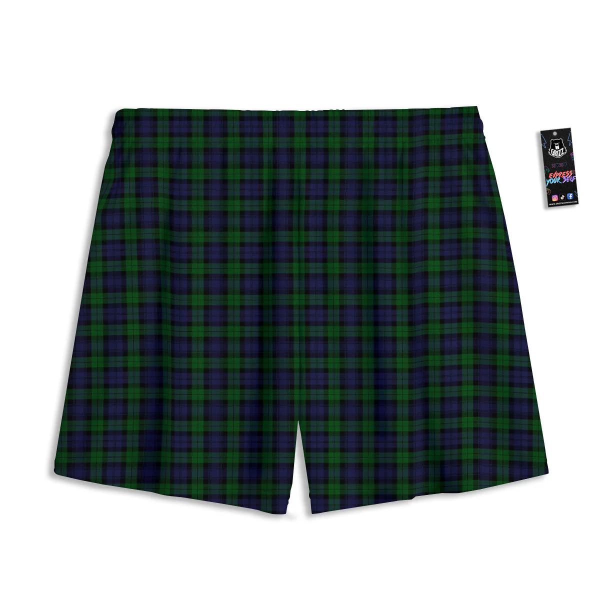 Tartan Black Watch Print Pattern Mesh Shorts - Image 2