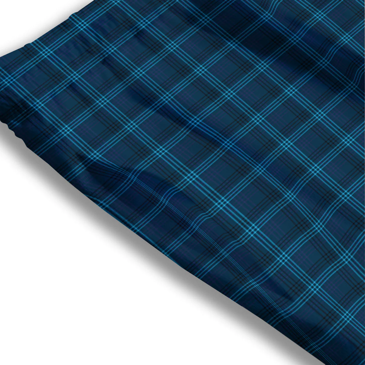 Tartan Blue And Black Print Pattern Mesh Shorts - Image 3