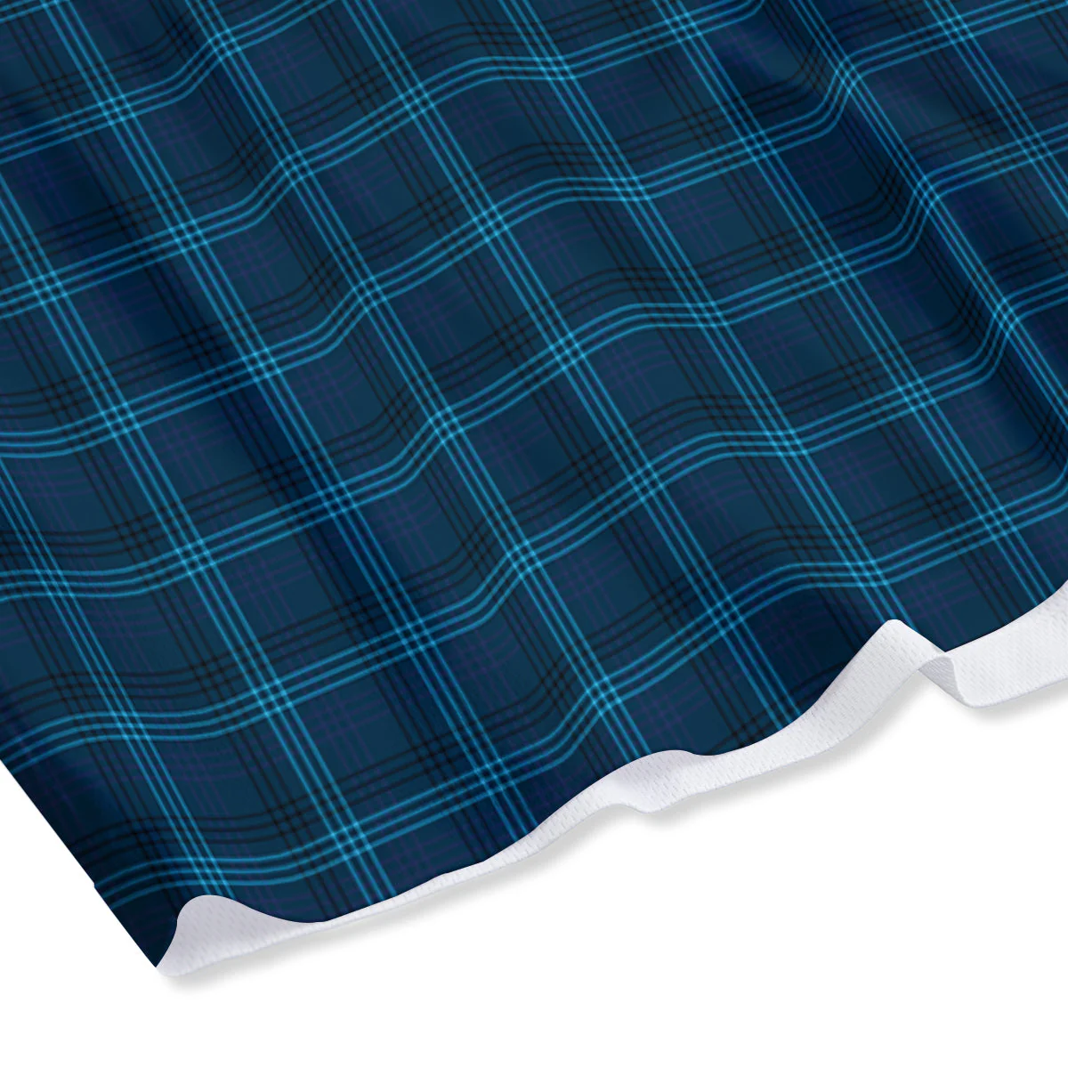 Tartan Blue And Black Print Pattern Mesh Shorts - Image 4