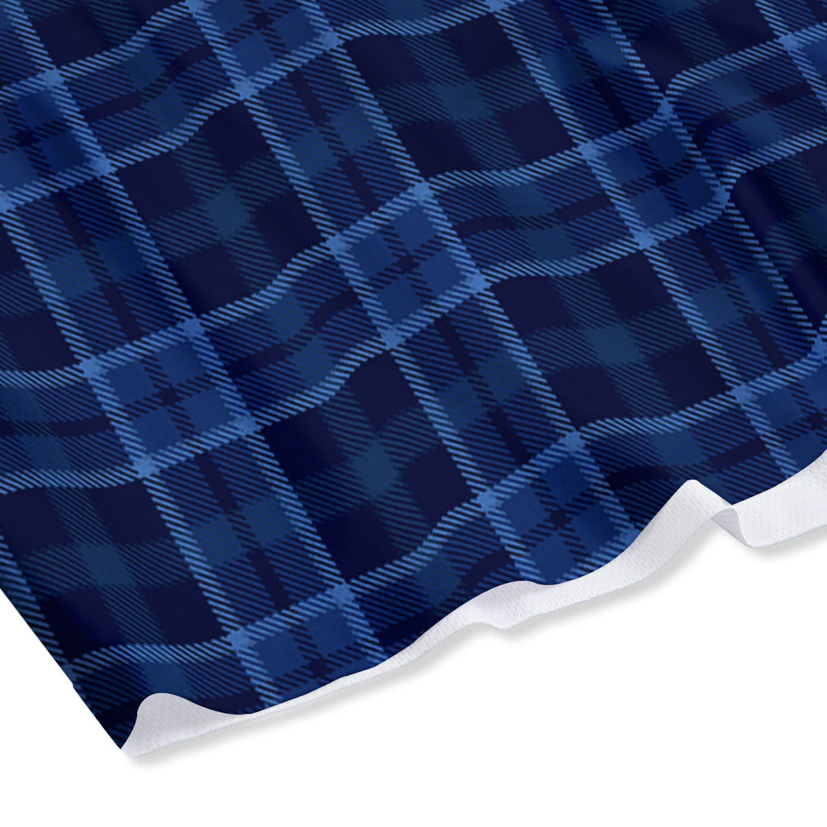Tartan Blue Print Pattern Mesh Shorts - Image 4