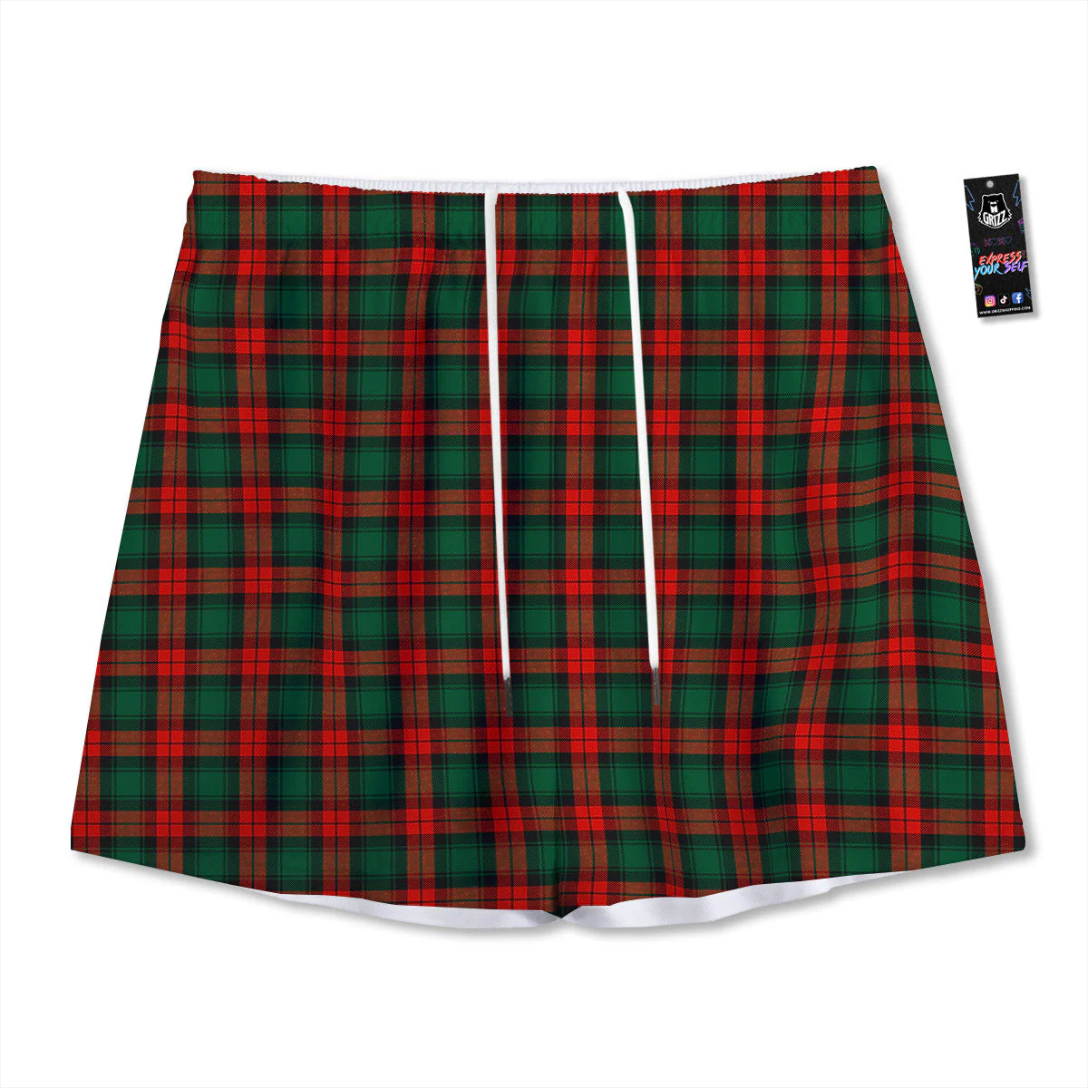 Tartan Christmas Print Pattern Mesh Shorts