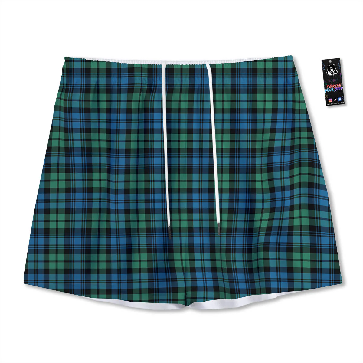 Tartan Clan Campbell Print Pattern Mesh Shorts