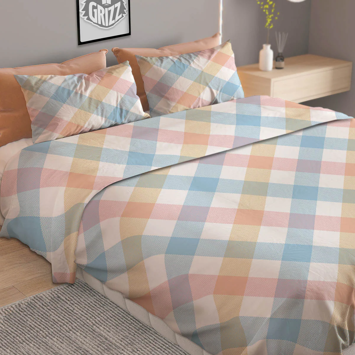 Tartan Colorful Print Pattern Duvet Cover Bedding Set - Image 2