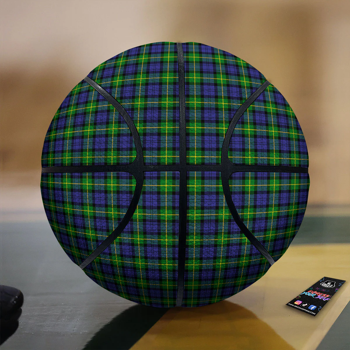 Tartan Green And Blue Print Pattern Basketball