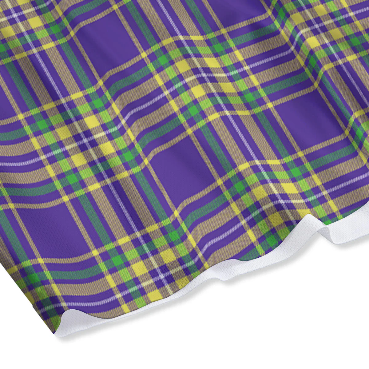 Tartan Plaid Mardi Gras Print Pattern Mesh Shorts - Image 4