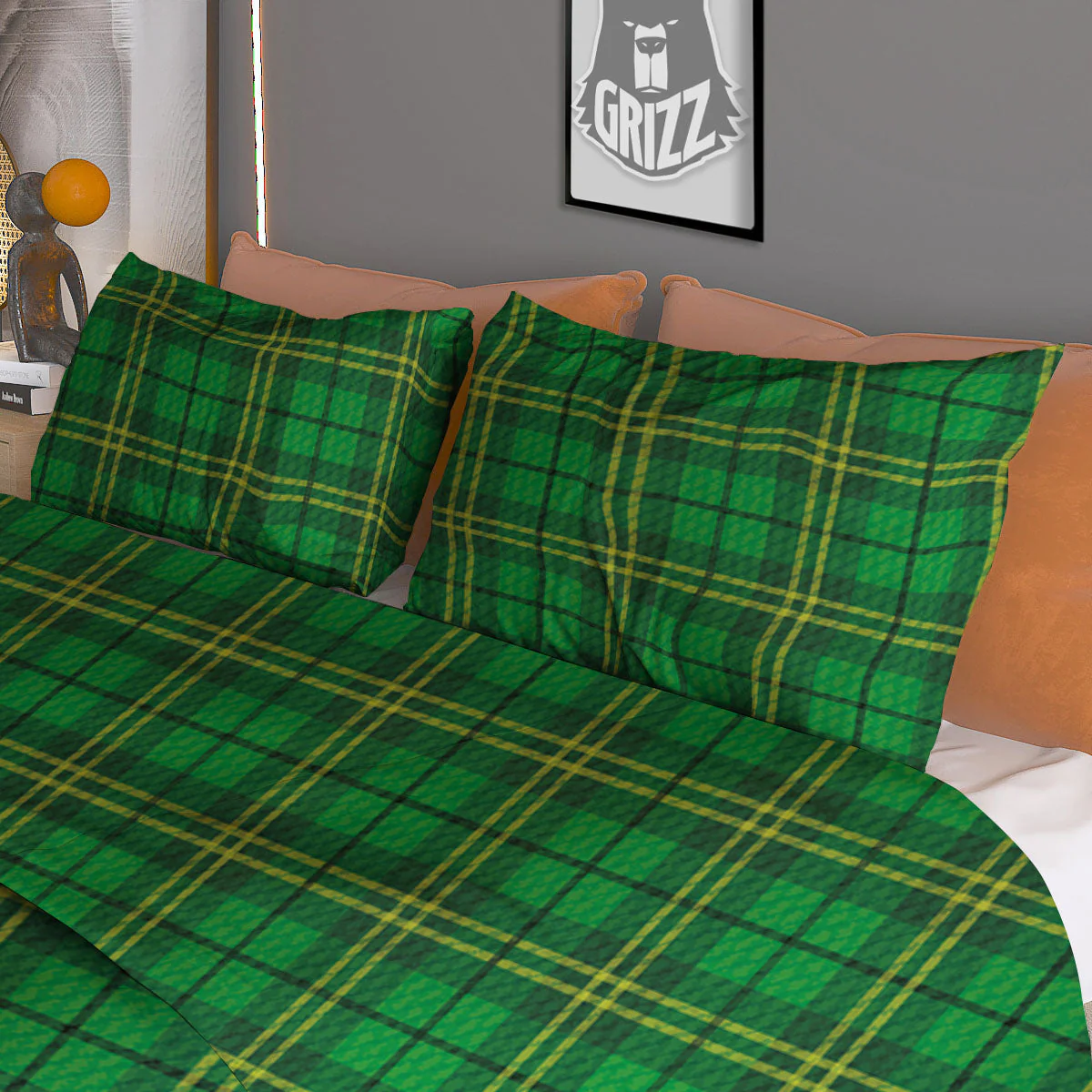 Tartan Saint Patrick's Day Print Duvet Cover Bedding Set - Image 3