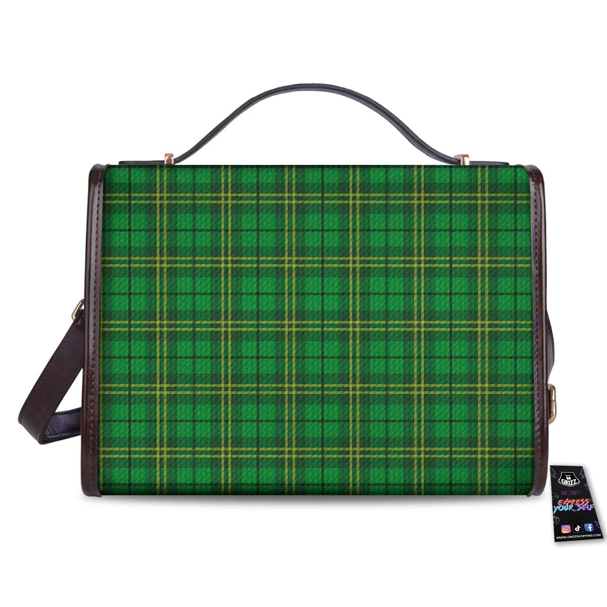 Tartan Saint Patrick's Day Print Women's Satchel Bag - Image 2