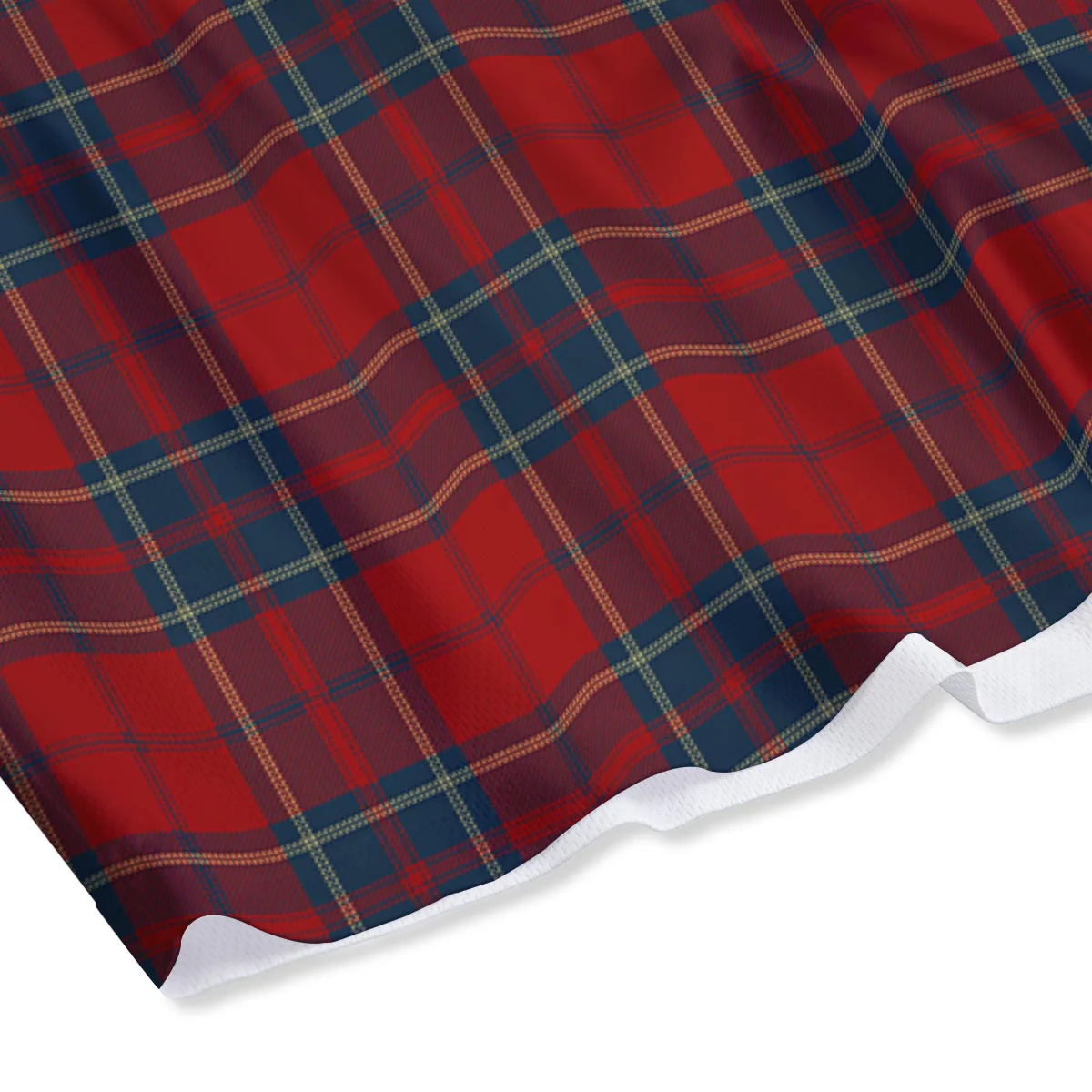 Tartan Scottish Red Print Pattern Mesh Shorts - Image 4
