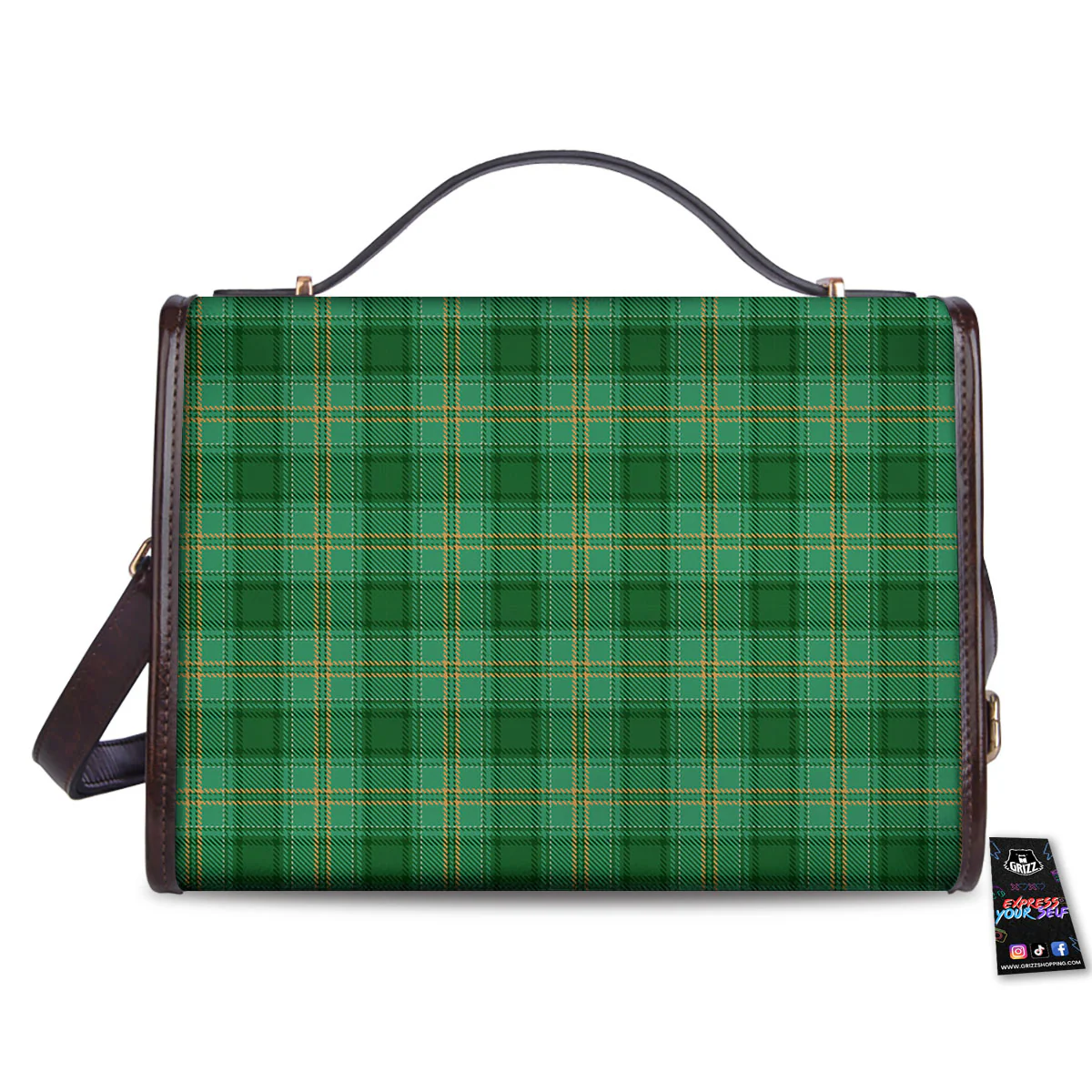 Tartan St. Patrick's Day Print Women's Satchel Bag - Image 2