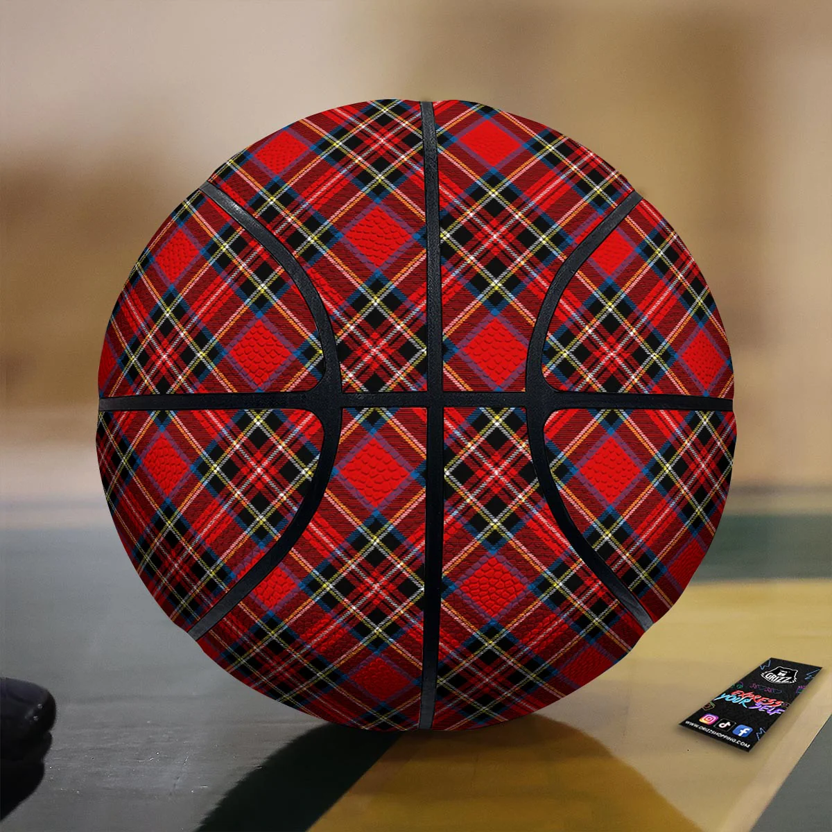 Tartan Stewart Red Print Pattern Basketball