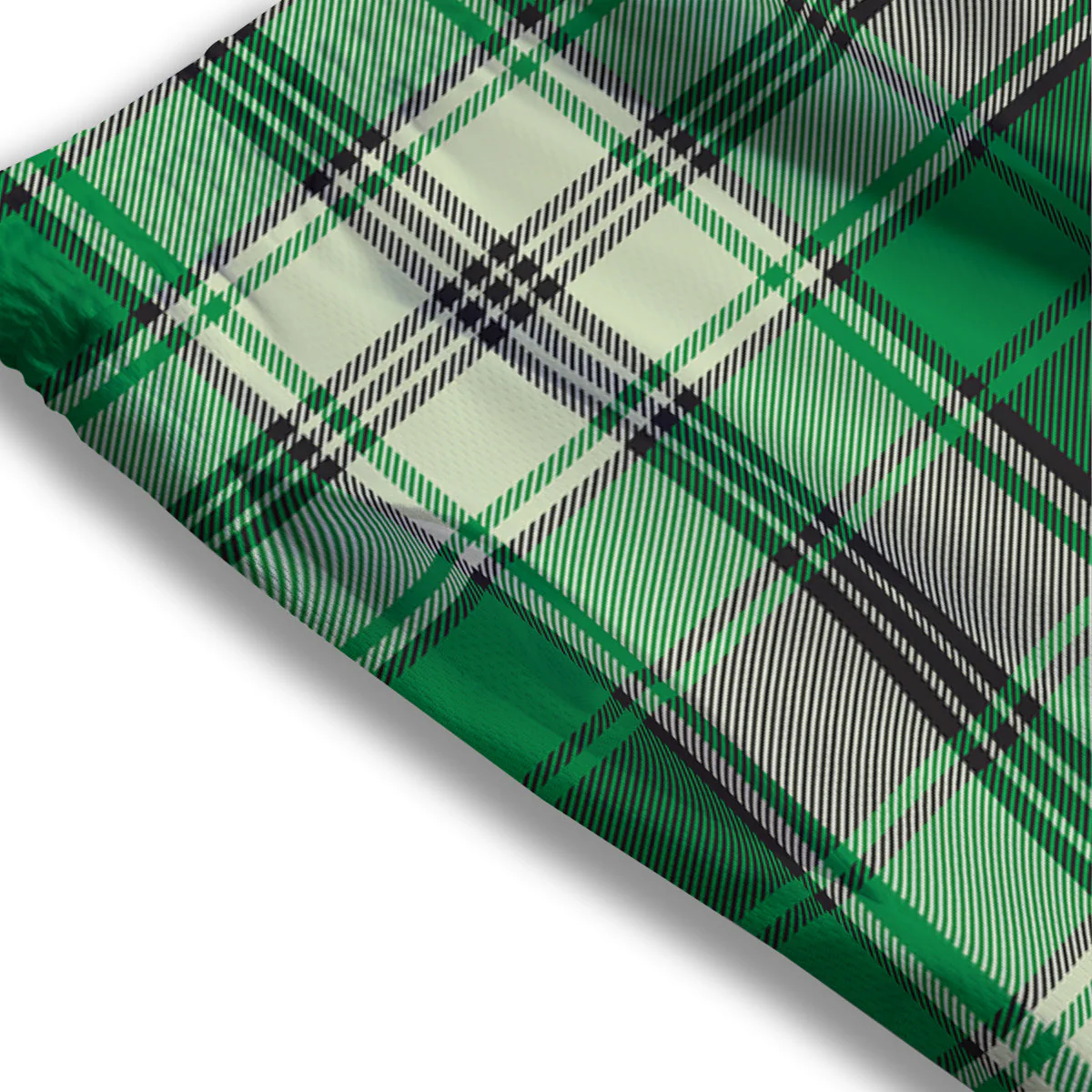 Tartan UFO Green Print Pattern Mesh Shorts - Image 3