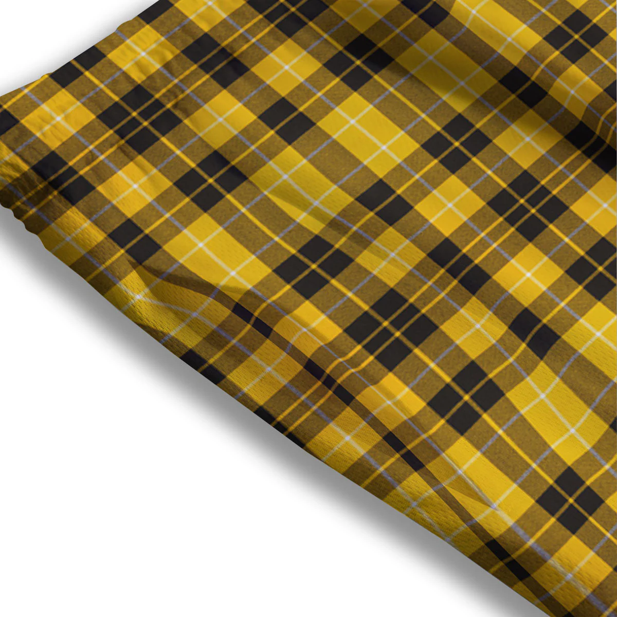 Tartan Yellow And Black Print Pattern Mesh Shorts - Image 3