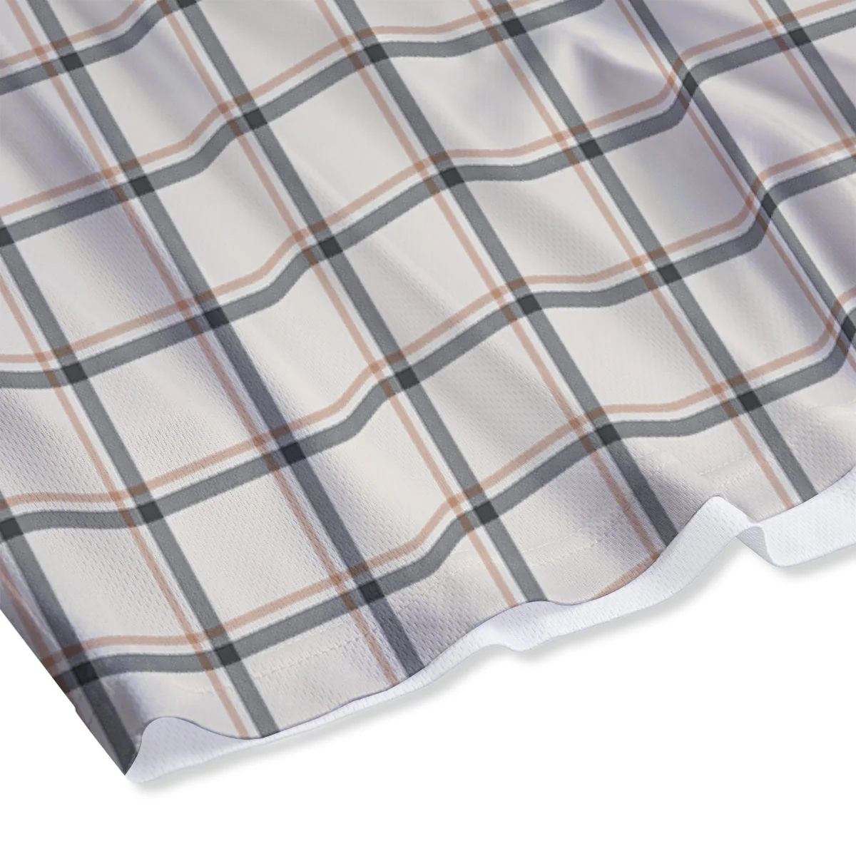 Tattersall Beige Print Pattern Mesh Shorts - Image 4