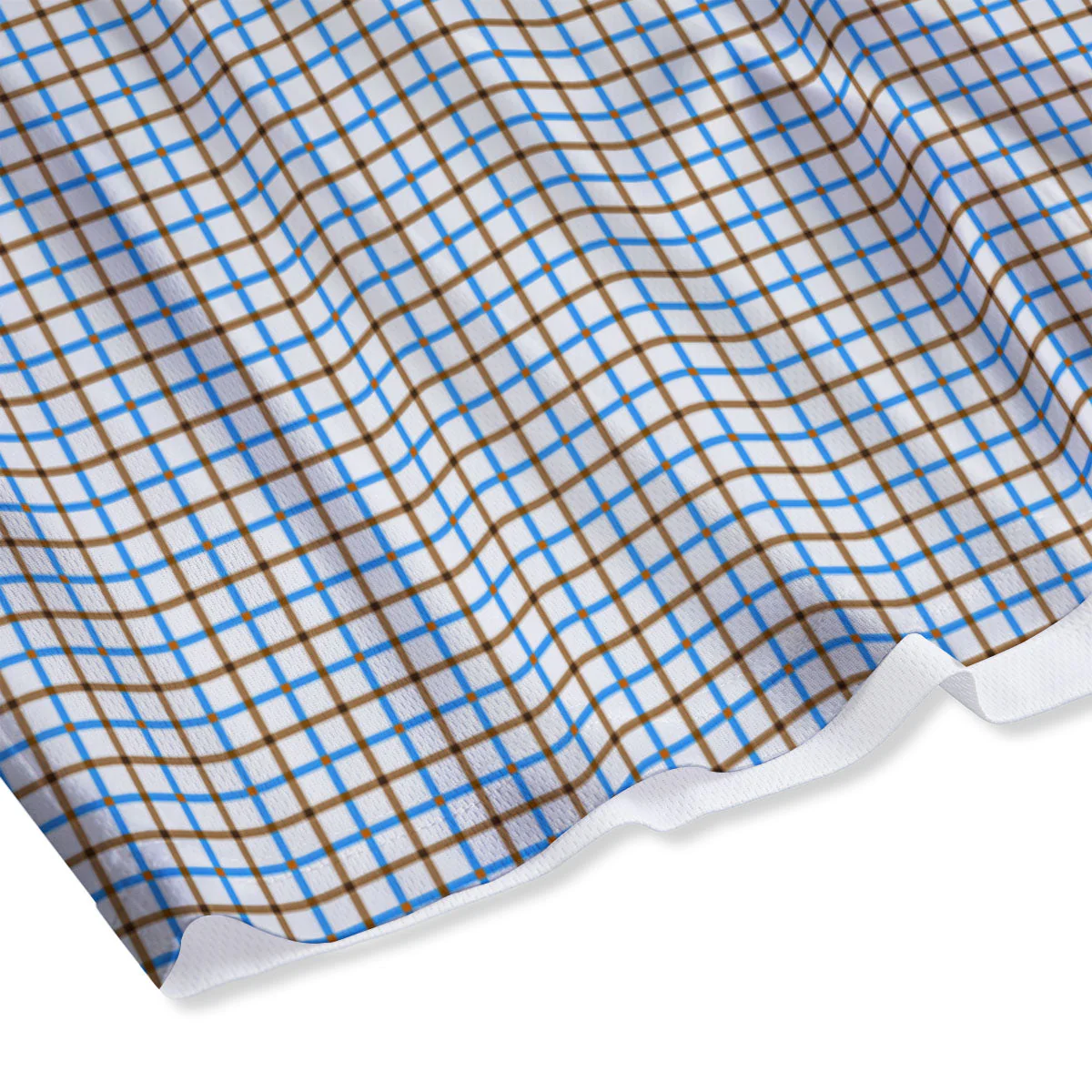 Tattersall Brown And Blue Print Pattern Mesh Shorts - Image 4