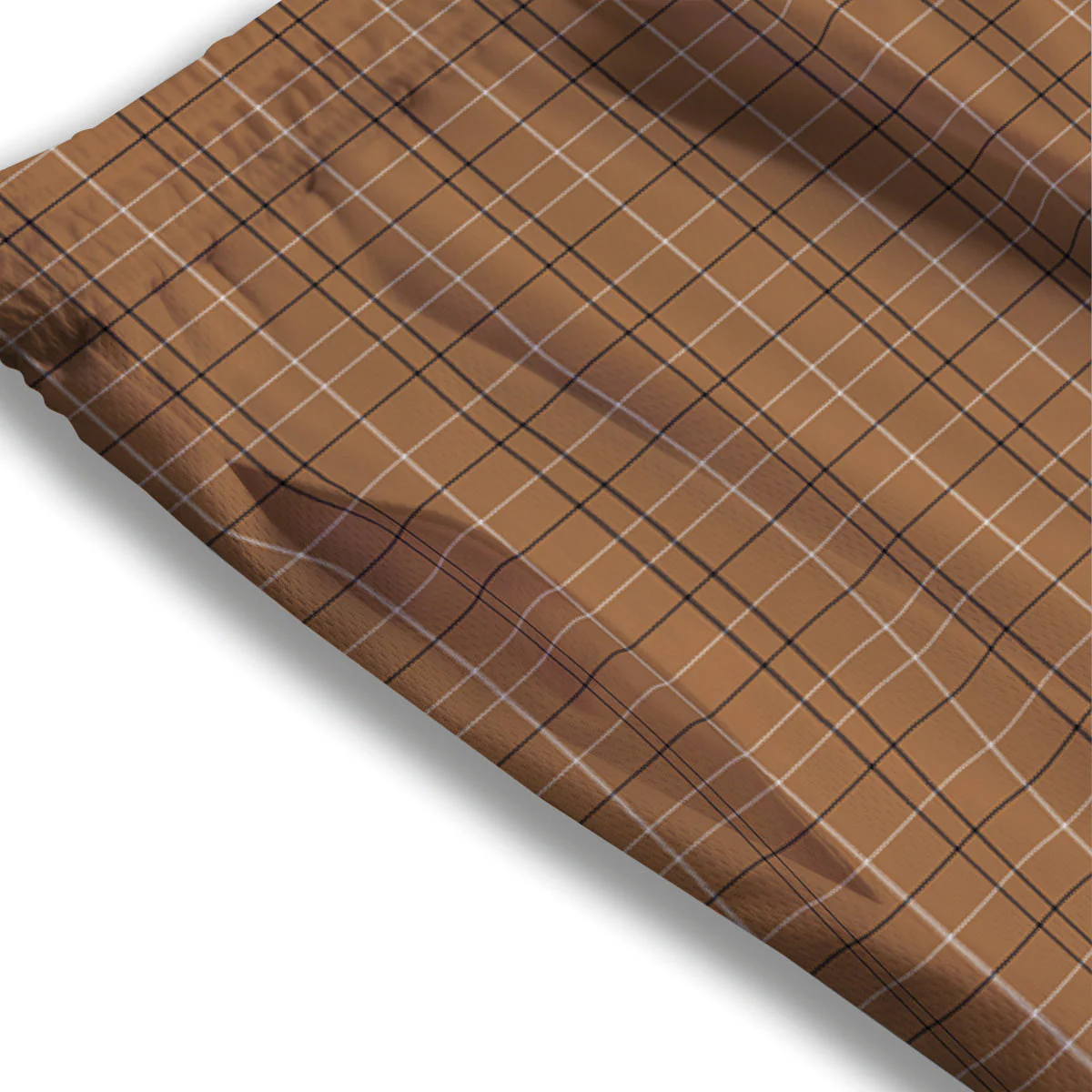 Tattersall Brown Print Pattern Mesh Shorts - Image 3
