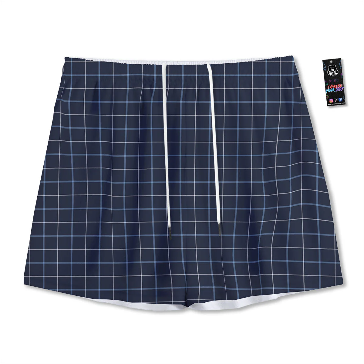 Tattersall Deep Blue Print Pattern Mesh Shorts