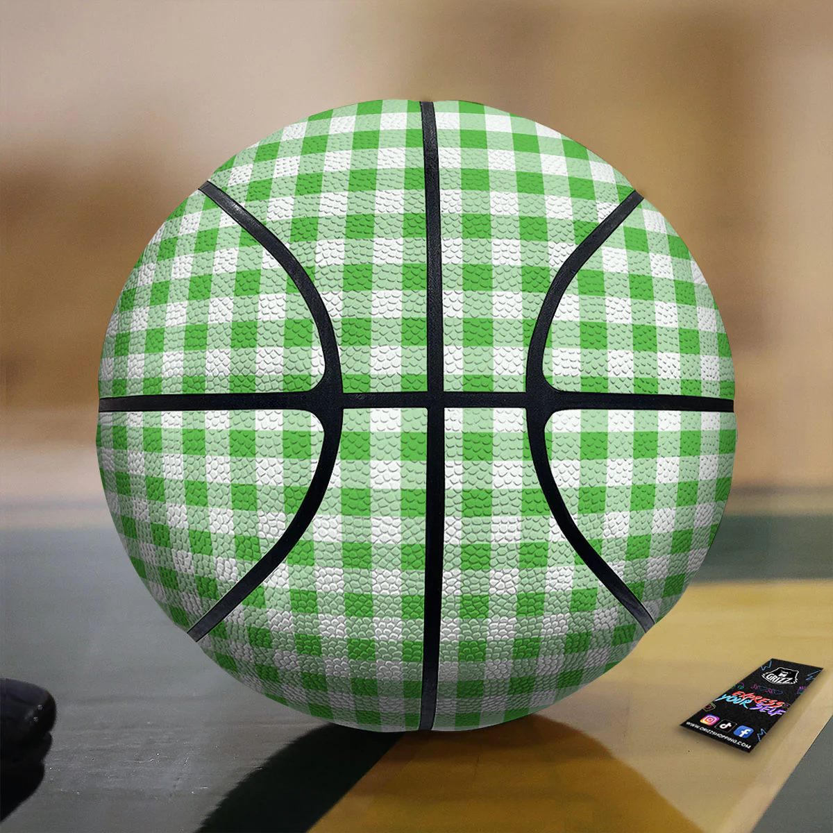 Tattersall Green Print Pattern Basketball