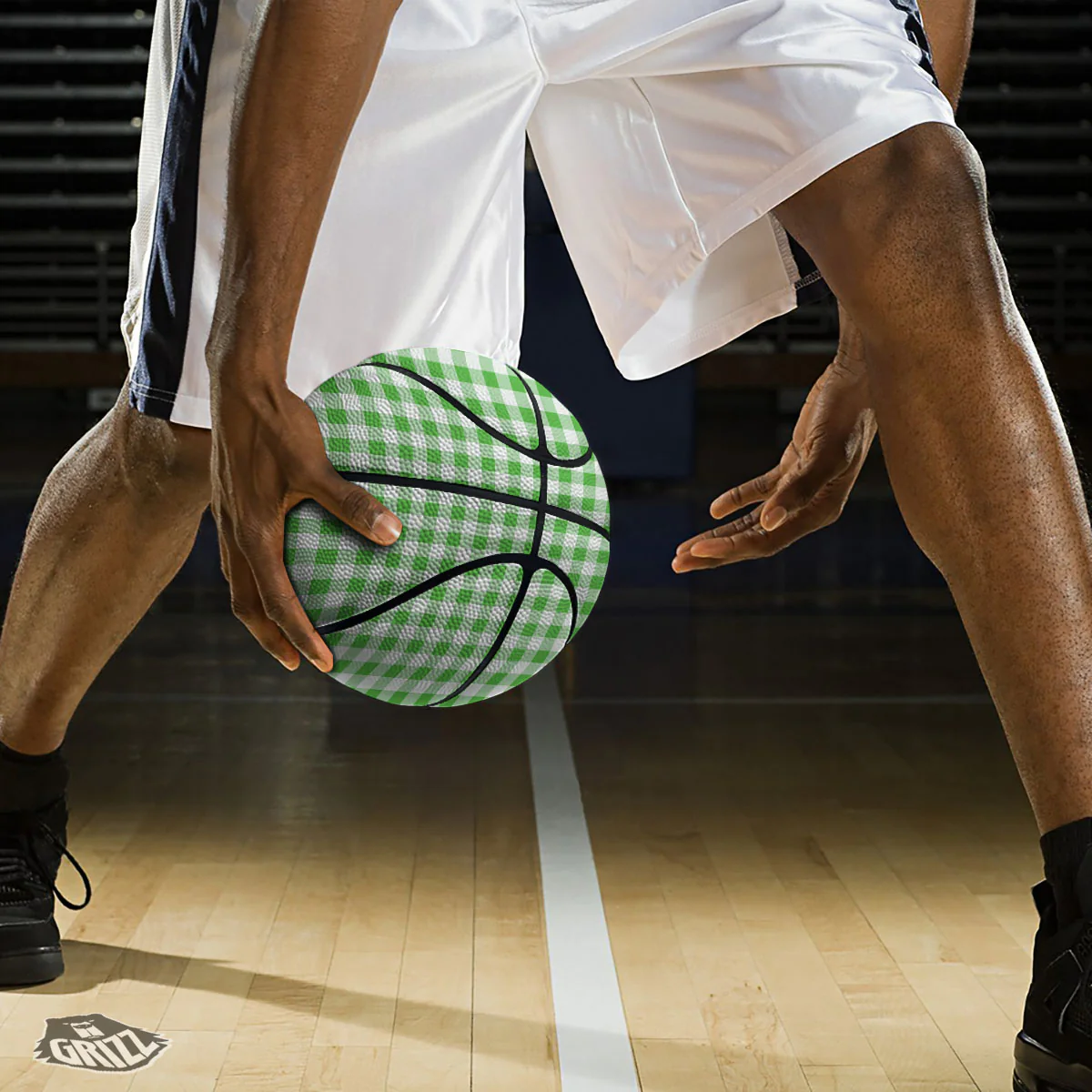 Tattersall Green Print Pattern Basketball - Image 3