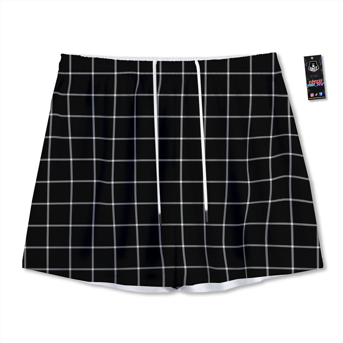 Tattersall Navy Print Pattern Mesh Shorts