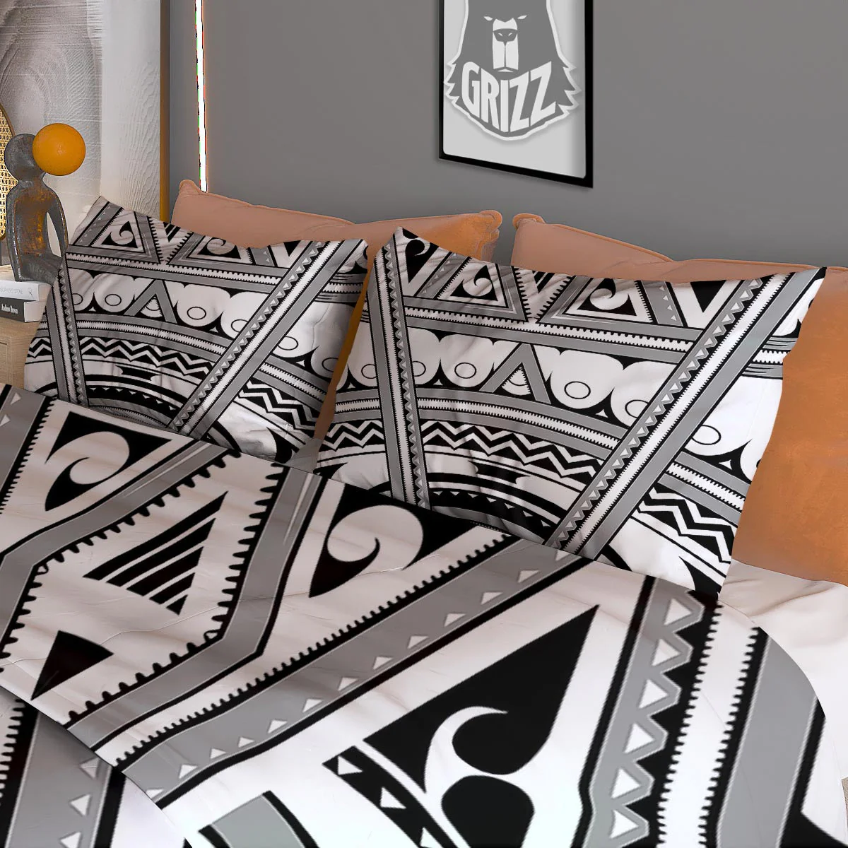 Tatto Polynesian Tribal Maori Print Duvet Cover Bedding Set - Image 3