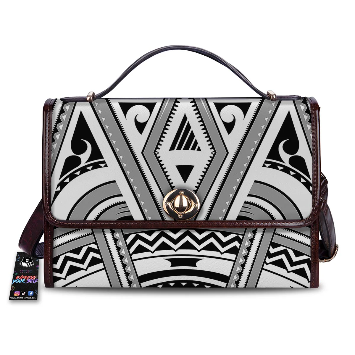 Tatto Polynesian Tribal Maori Print Women's Satchel Bag