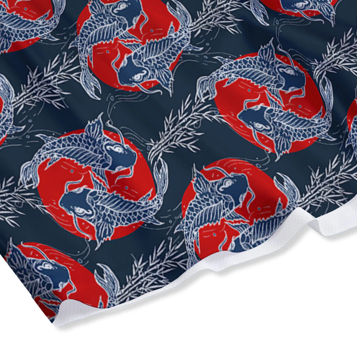 Tattoo Koi Fish Japanese Print Pattern Mesh Shorts - Image 4