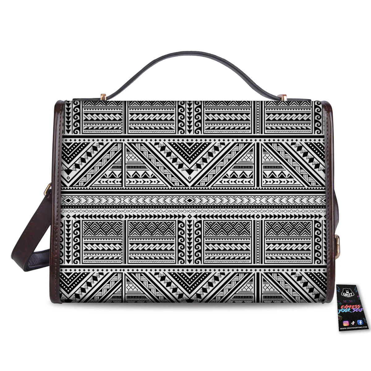 Tattoo Maori Polynesian Print Pattern Women's Satchel Bag - Image 2