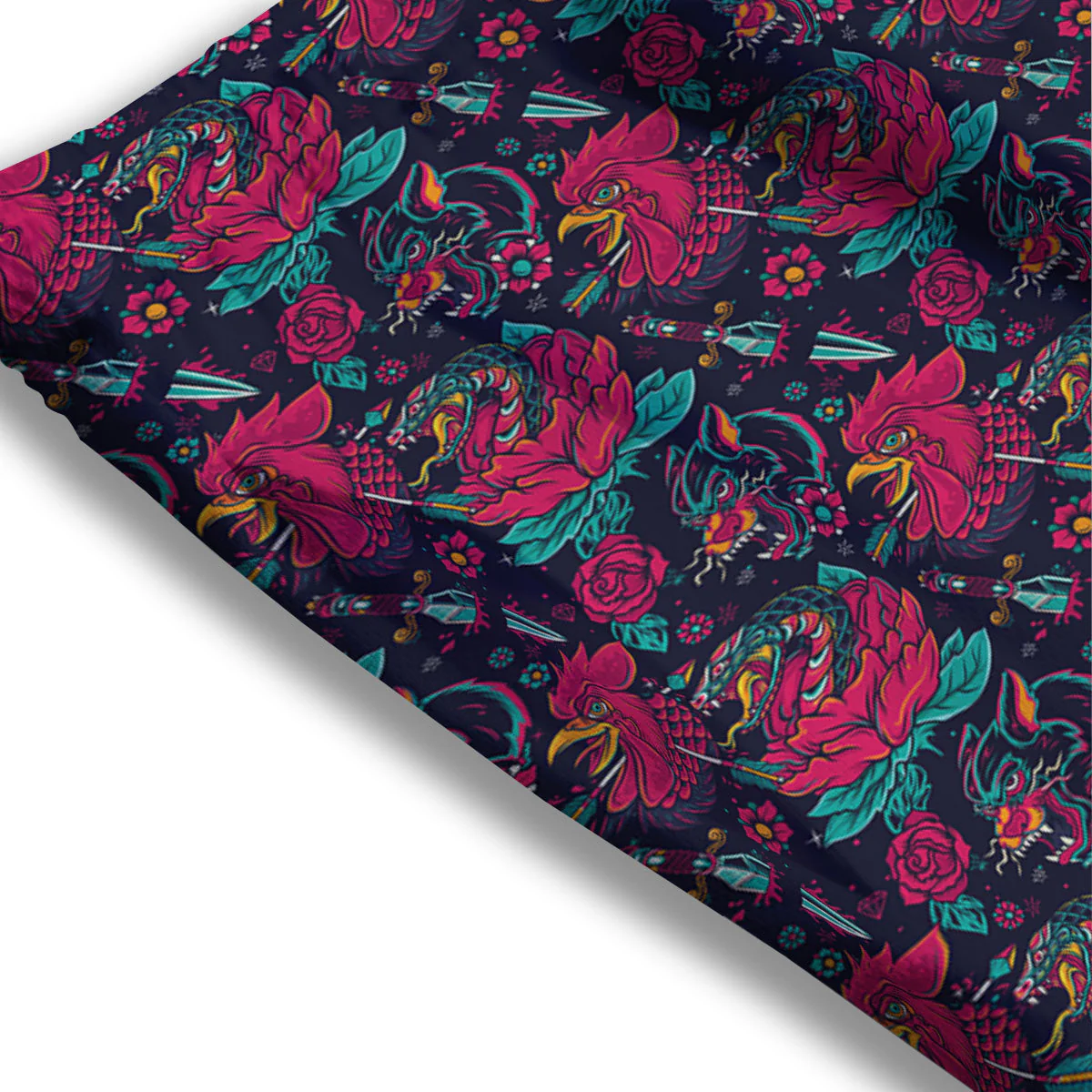 Tattoo Old School Print Pattern Mesh Shorts - Image 3