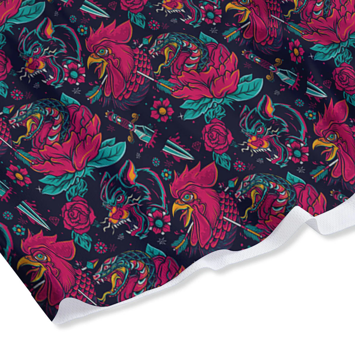 Tattoo Old School Print Pattern Mesh Shorts - Image 4