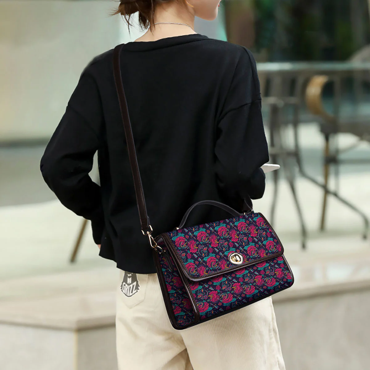 Tattoo Old School Print Pattern Women's Satchel Bag - Image 3