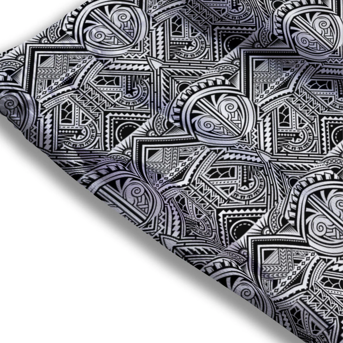 Tattoo Polynesian Tribal Print Pattern Mesh Shorts - Image 3