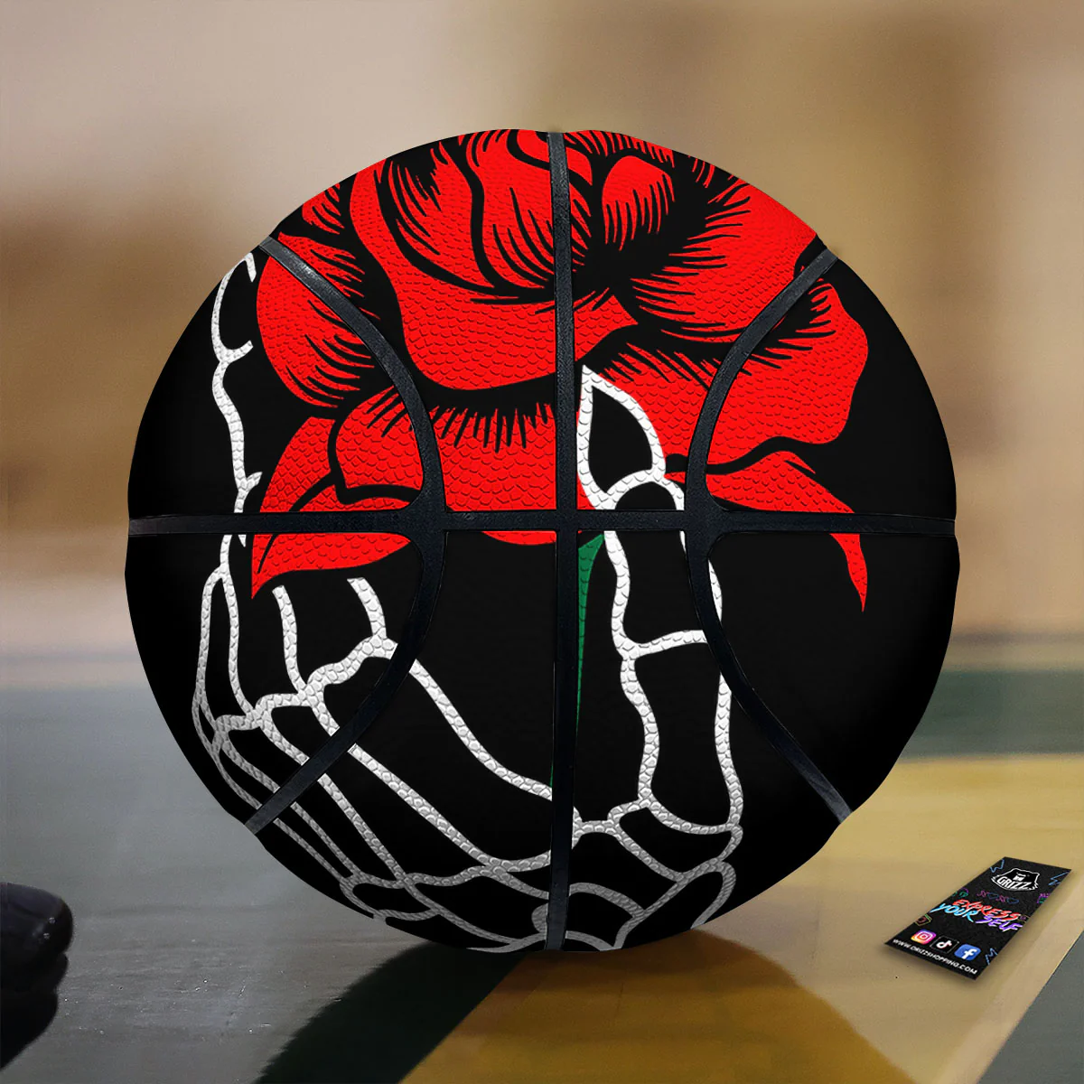 Tattoo Red Roses Print Basketball