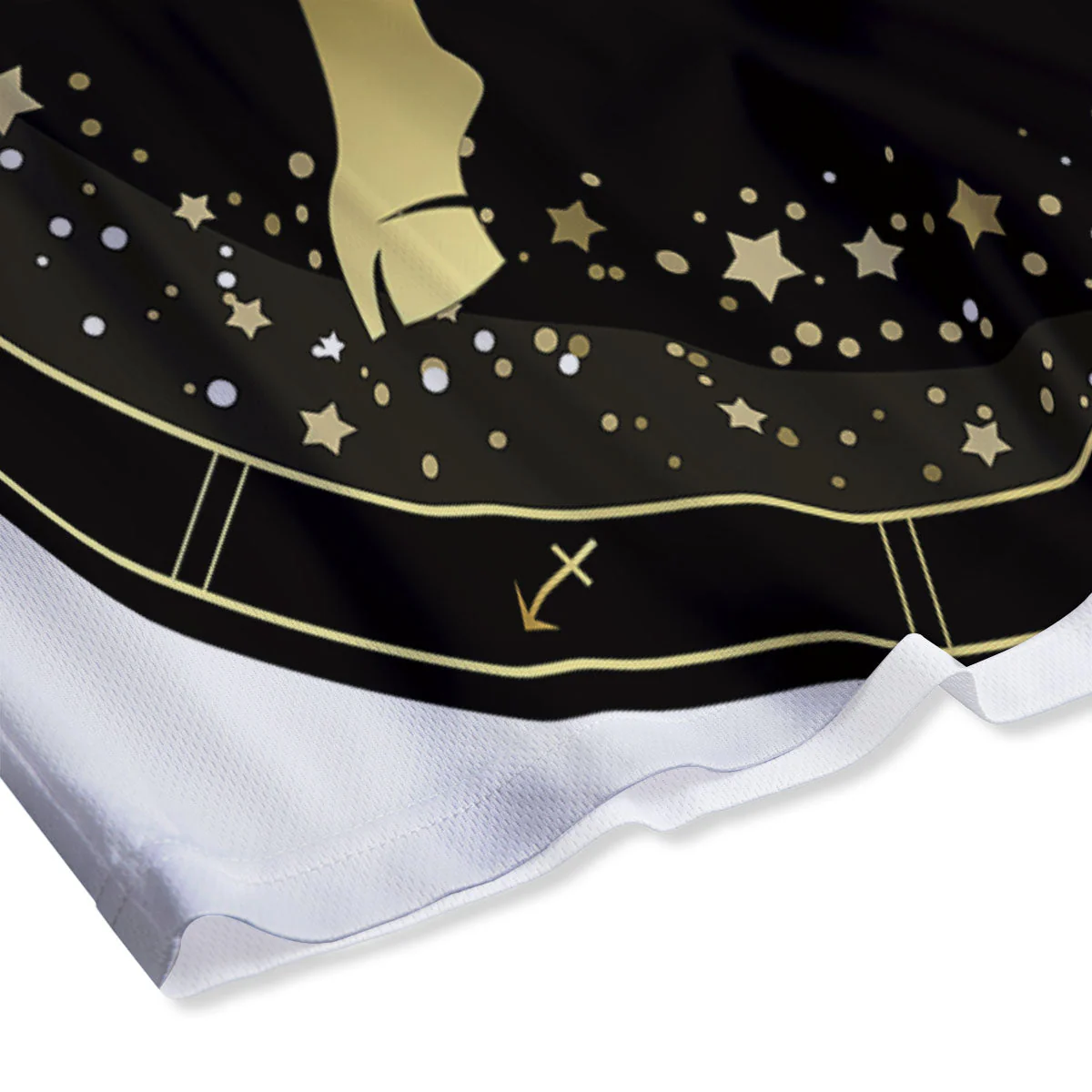 Taurus Sign Black And Gold Print Mesh Shorts - Image 4