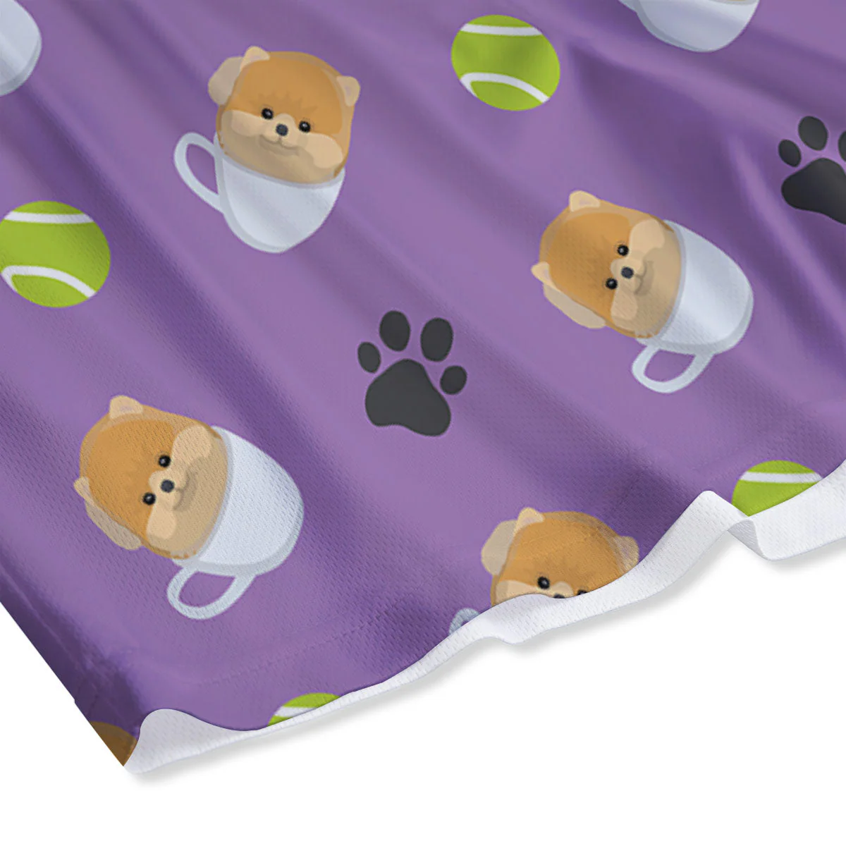 Tea Cup Pomeranian Print Pattern Mesh Shorts - Image 4