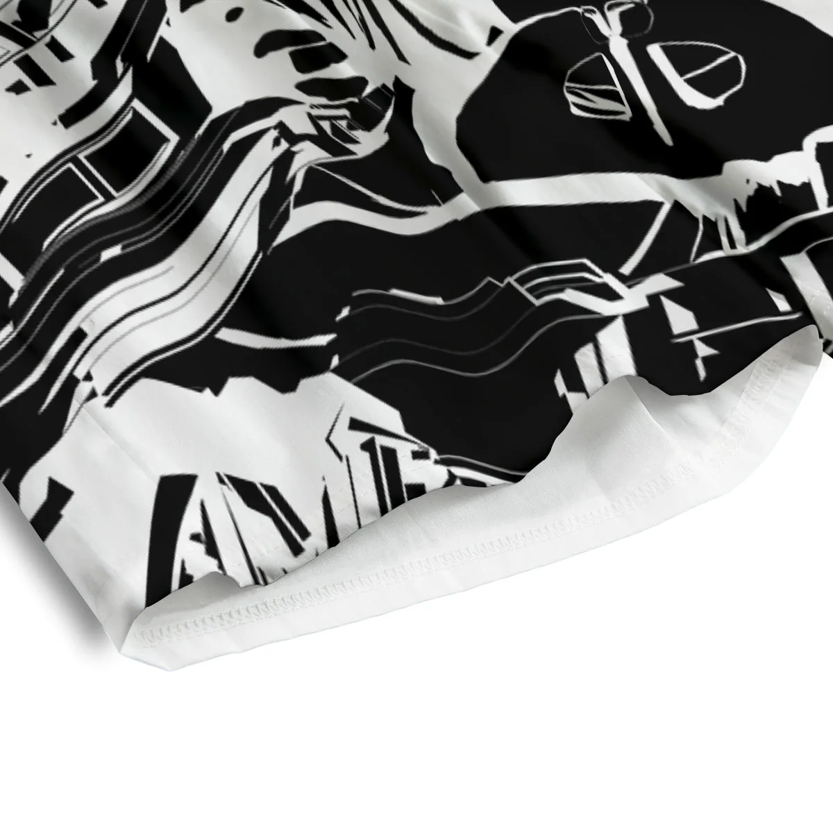 Technical Buddha Black And White Print Men's Athletic Shorts - Image 4