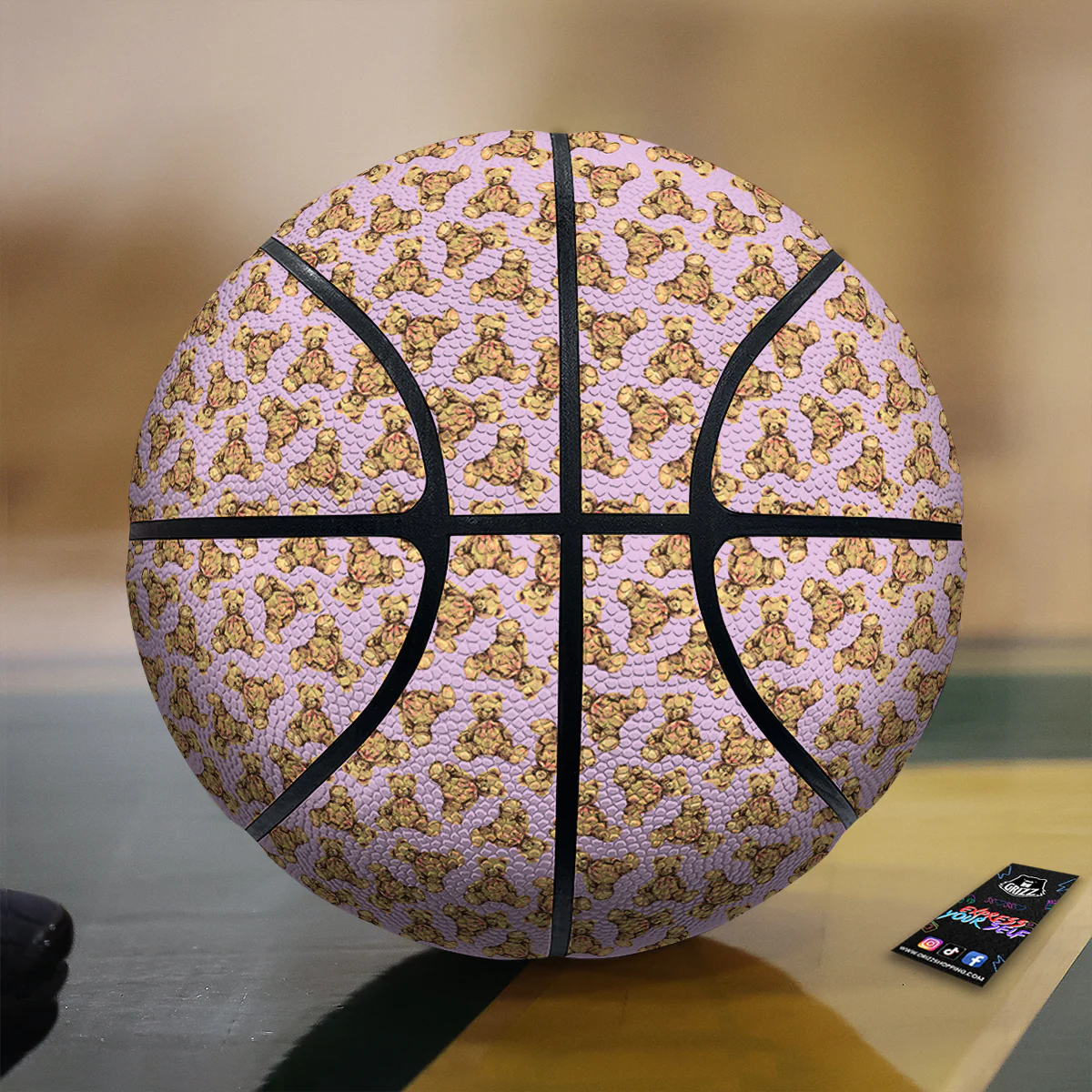 Teddy Bear Cute Print Pattern Basketball