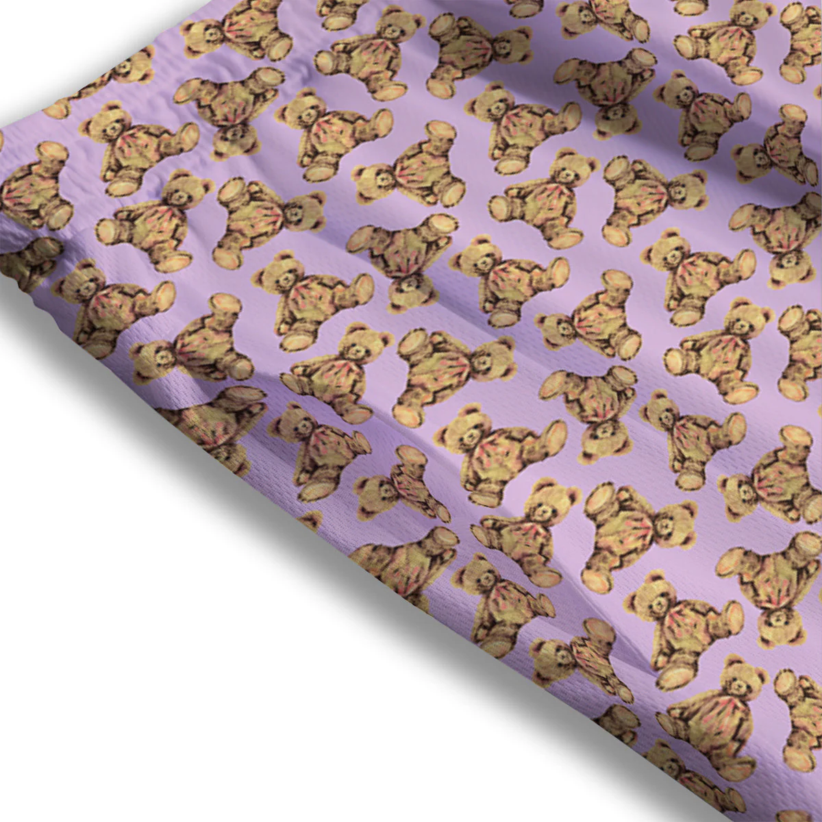 Teddy Bear Cute Print Pattern Mesh Shorts - Image 3
