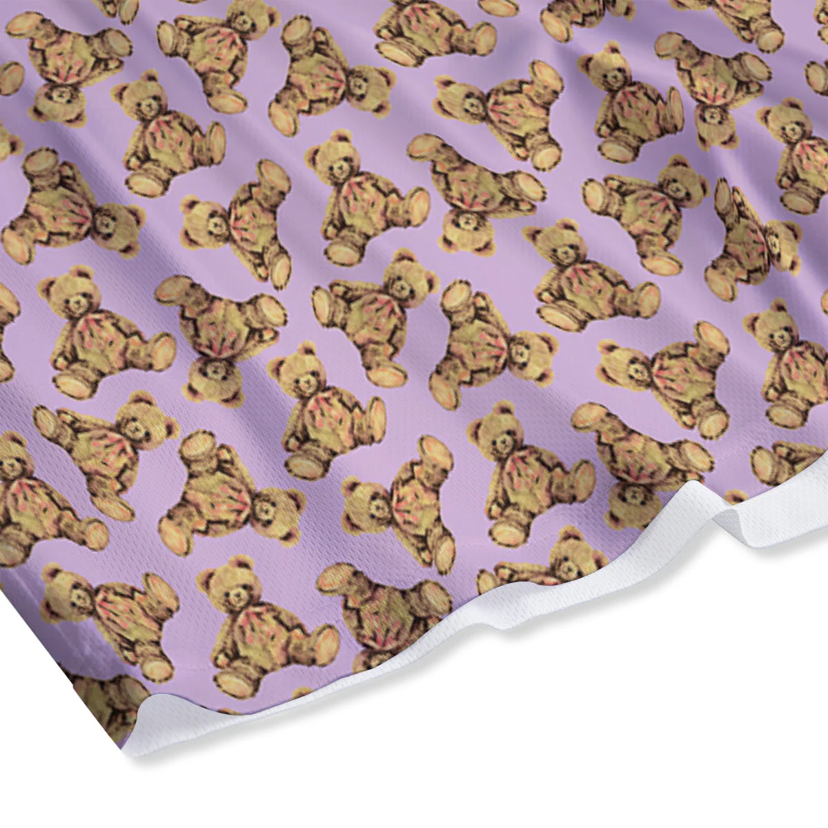 Teddy Bear Cute Print Pattern Mesh Shorts - Image 4